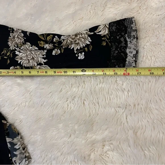 In Encore Flowy Floral Boho Coverup Lounging Button Down Light Jacket Top - Picture 9 of 11